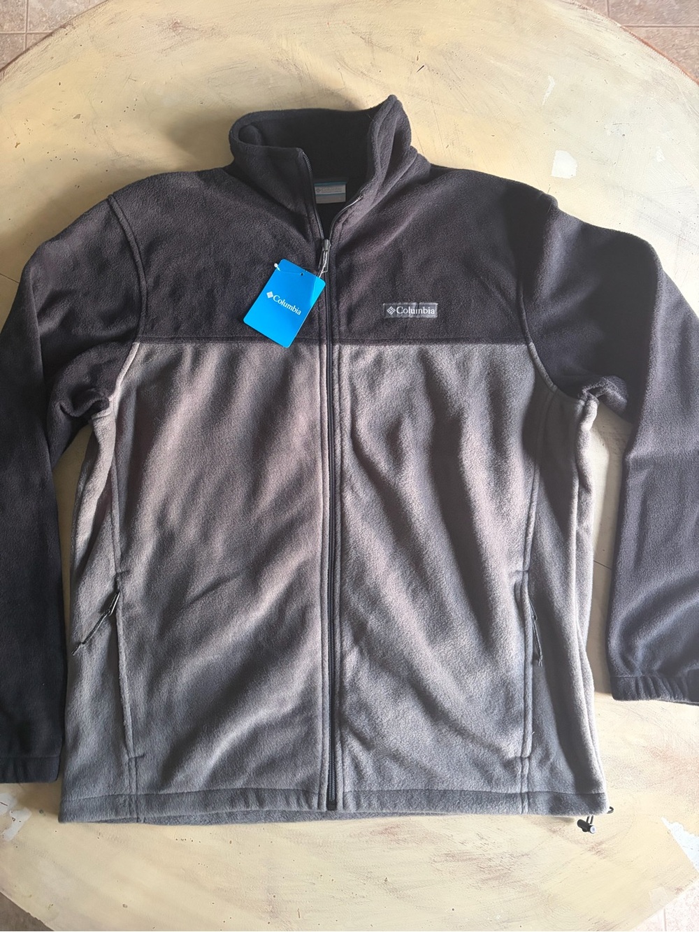 Columbia Steens Mountain Men's Full Zip Fleece Jacket Black / Gray- Size L - New